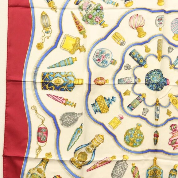 HERMES Carre 90 Scarf ""Pourvu qu'on oit l'ivresse"" Silk White Auth am8729 - Picture 14 of 14
